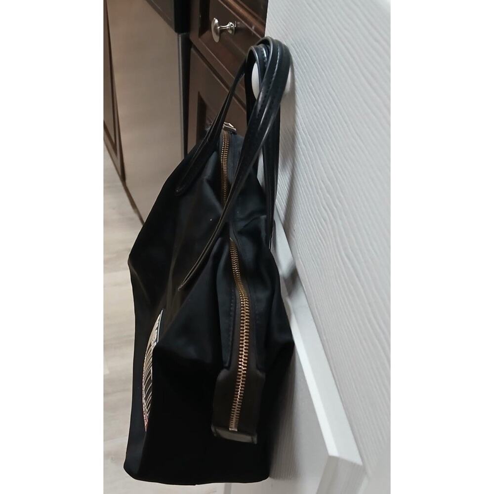 Bimba Y Lola Black Nylon Tote Bag Shoulder Handbag Large Zip Purse - Picture 7 of 8